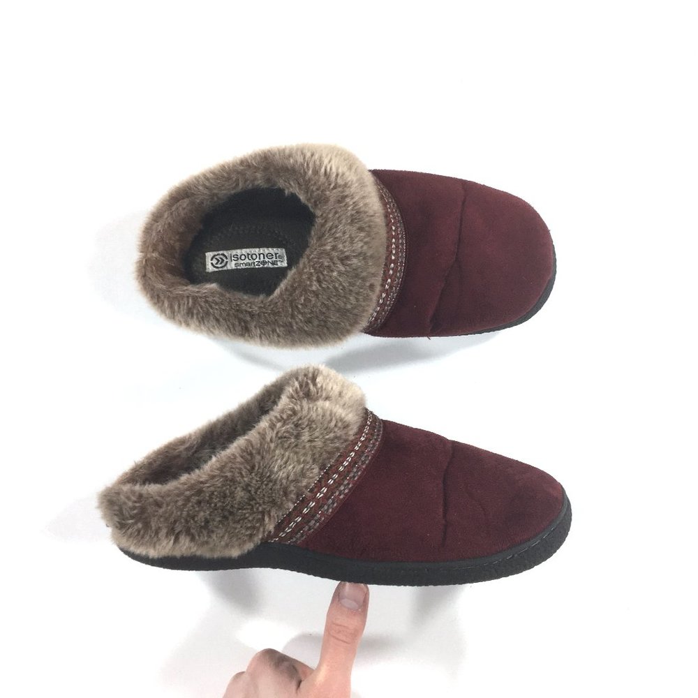 Isotoner Slippers US Womens Sizes 8.5-9 Red Maroon